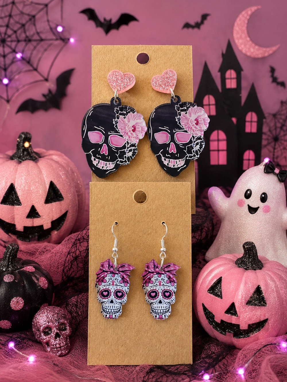 Skull-tastic Dangle Earrings Duo